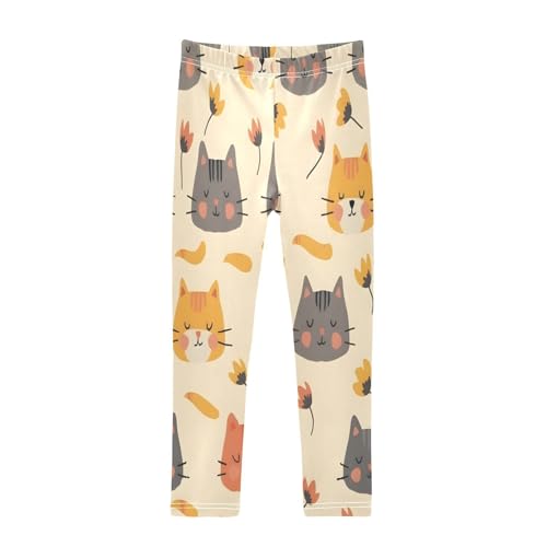 Toddler Girls Leggings Printed Yoga Pants Leggings Cats Flowers for Kids