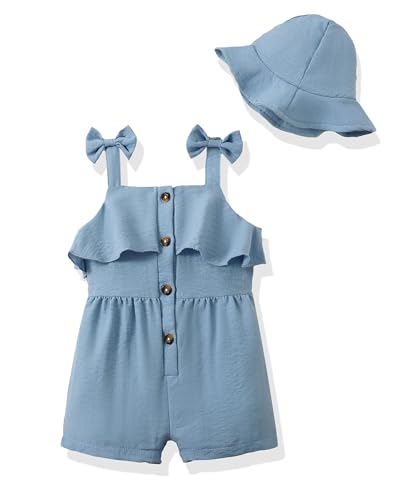 XUANHAO Ropa de bebé para niñas de 12, 18, 24 meses, para niñas pequeñas, ropa con volantes y pantalones para niñas, 6M-4T, Volantes azul marino, 2-3 años