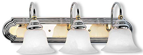 Best Deal Cheap 🛒 Livex Lighting 1003-52 Belmont 3-Light Bath Light, Chrome and Polished Brass
