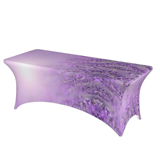 Nappe extensible rectangulaire élasthanne violette anti pli pour table