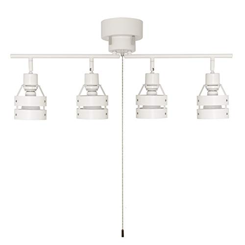 共同照明 シーリングライト 4灯 照明器具 天井 おしゃれ スポットライト E26 LED対応 GT-DJ-I-4W ホワイト 北欧 天井照明 折りたたみ可 ウッドリング モダン 和室 寝室 照明 カフェ風 天然木 リビング 照明 間接照明