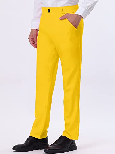 Lars Amadeus Men's Dress Business Pants Classic Fit Flat Front Suit Trousers2