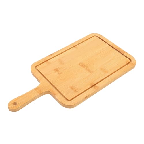 Frcolor 楠竹製多機能ピザトレイ 厚さ 大型カッティングボード 家用パン皿 ステーキやデザート対応 キッチンアクセサリー 装飾可能