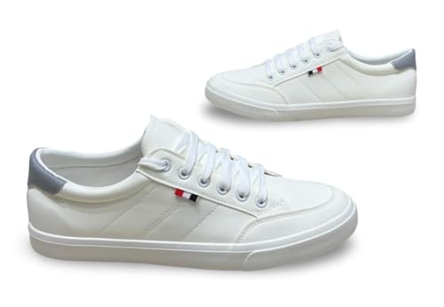 Image of Classic Canvas Sneakers, Casual Lace-Up Shoes with Green Sole, Unisex Fashion Trainers Shoes