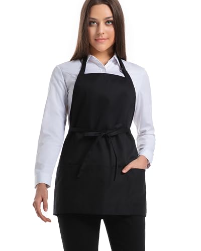 Image of Syntus Chef Apron for Men Women Kitchen Cooking Apron with Pockets, Adjustable Bib Aprons Stain Resistant