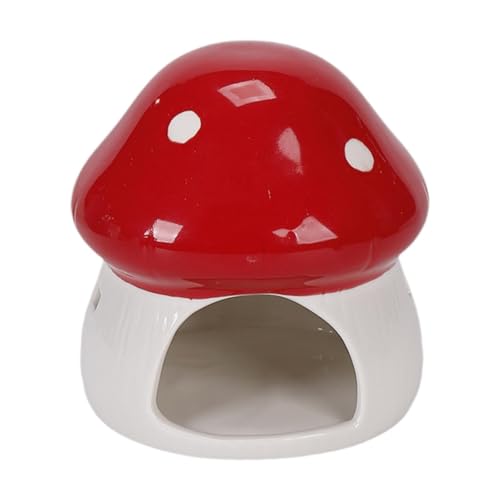 AZKRTPF ハムスター ハウス セラミック 隠れ家 小動物 ベッド 食器 デコレーション 運動 プレゼント ケージ装飾に適用, 赤