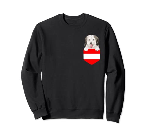 Austria Flag Coton de Tulear Dog In Pocket Sweatshirt, Black