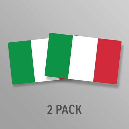 Image of World Country Flag Decal Stickers - Two Pack - for Cars Windows Bumpers Laptops Tablets Tumblers Cups Walls (Italy)