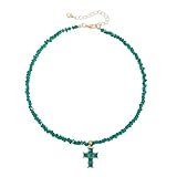 Jazuaiao Collar triangular de cruces de cristal con destellos de alta refracción y aleación ligera para elegancia diaria, collar de cruces de cristal triangular con destellos de alta refracción, One