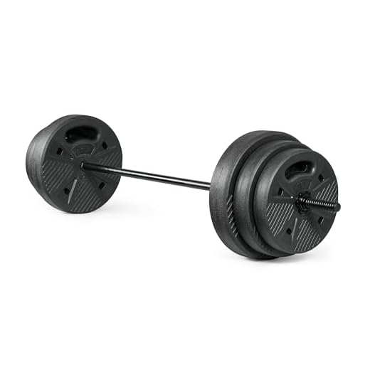 CAP Threaded Barbell Set with 100 LB Cement Grip Plates | 47" Threaded Bar, 25LB / 15LB / 10LB Grip Plates, Star Collars, Home Gym Weight Set for Strength Training
