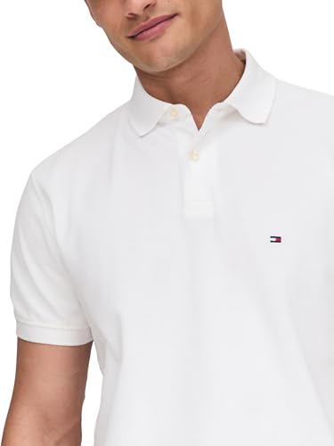 Image of Tommy Hilfiger Men's Short Sleeve Polo Shirts in Classic Fit with Stretch and Organic Pique Cotton