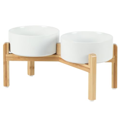 Havniva Dog Bowls Elevated, Ceramic Dog Food and Water Bowl Set