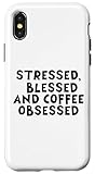 stressed blessed and coffee obsessed bevitore caffè scherzo custodia per iphone x/xs