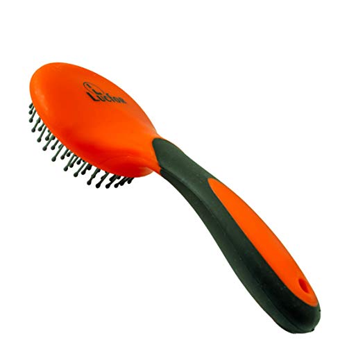 Lucfor Schweif- Mähnenbürste für Pferde | Mane Brush Pferdebürste Comfort Gelgriff Orange | Glattes Haar durch das Wichtiges Pferdezubehör das Putzzeug für Pferde Kinder die Mähnen Bürsten Cover