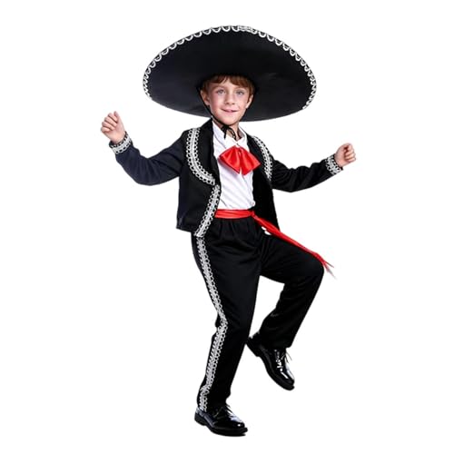 Costume de danse mexicain garçon ensemble traditionnel spectacle 4-12 ans - 2