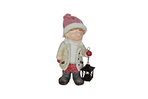 VERO HOME Deko Weihnachtsjunge Sam - 39cm - Weihnachtsfigur Keramik MGO