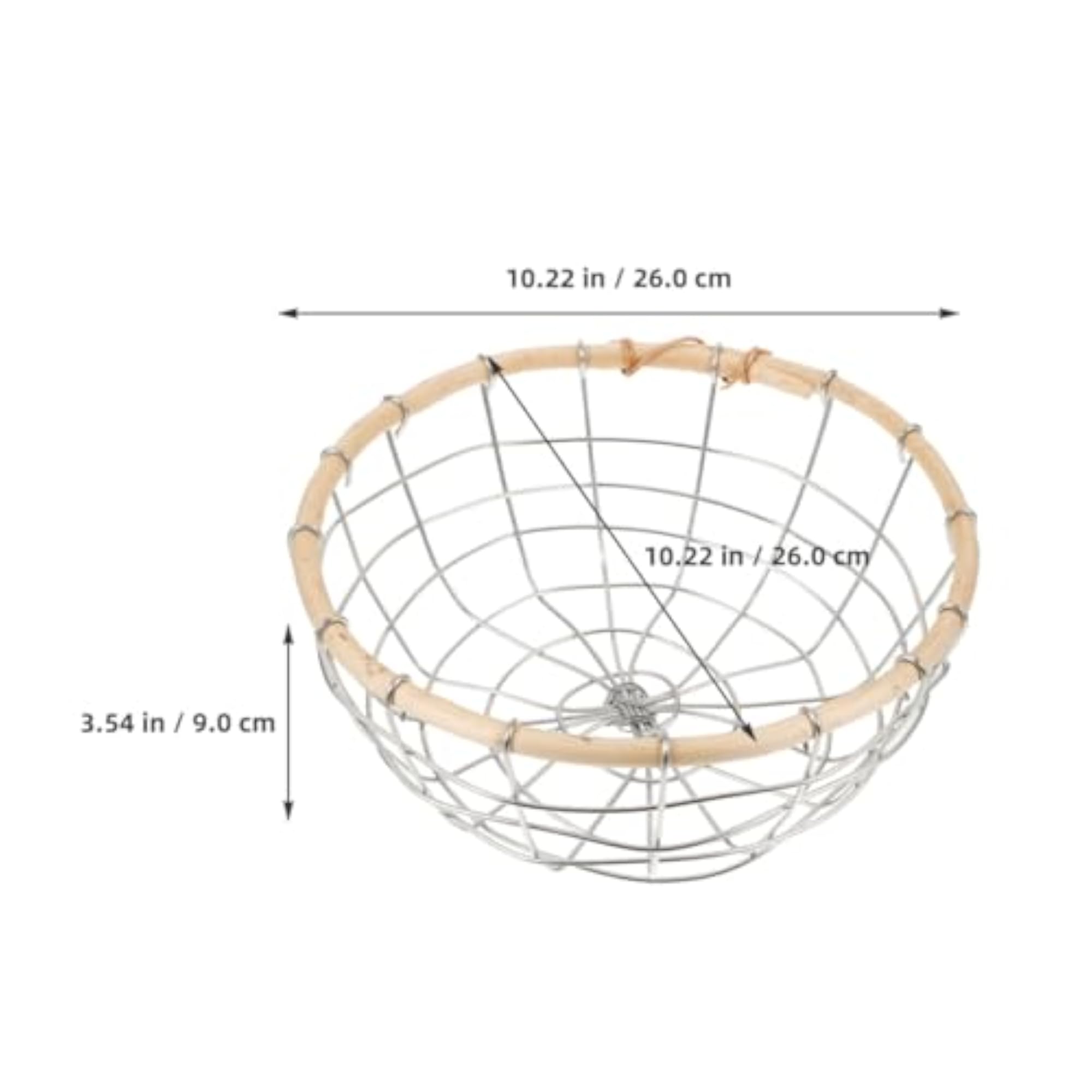 Medium Handmade Iron Wire Fruit Basket for Kitchen Countertop