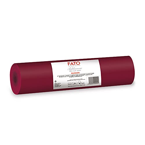 Chemin de Table Fato effet tissu, Taille 0,4x24 m, Prédécoupés Tous les 1,20 m, Lot de 20 Chemins de Table, Papier Sec Airlaid de Haute Qualité, Couleur...