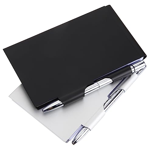 OFFSCH 2個属製ポケットメモ帳 ペン付き 携帯用小型ノート オフィス 学校 家用 メモ 取り出しやすい 裏写り防止紙使用