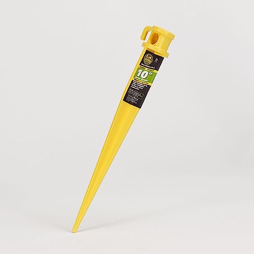 Ground Tech TS-10-12 10 in. Tuff PVC Anchor Spike Yellow - Pack of 12