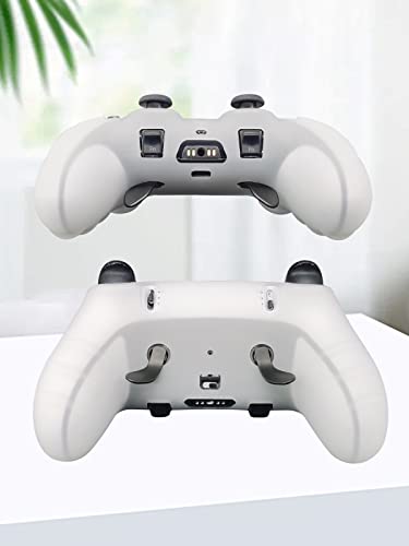 MOJOXR Controller Silicone Cover and Stick Caps for PS5 DualSense Edge Wireless Controller,Anti-Slip Protector Skin and 10 Thumb Grip Caps Accessories for Playstation5 Edge Controller (white)