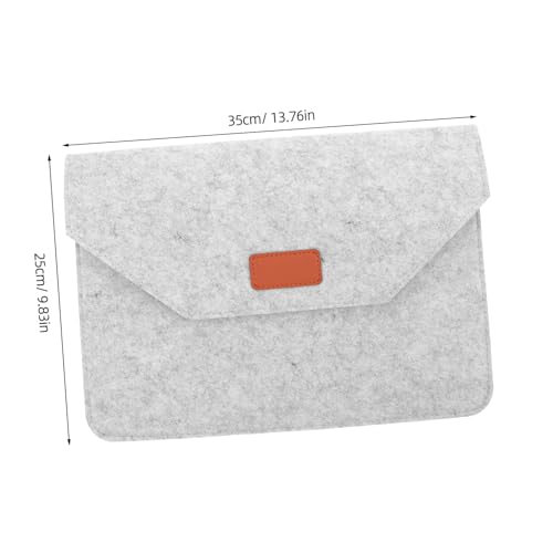 Bolso portátil para laptop STOBOK en fieltro gris claro miniatura 2