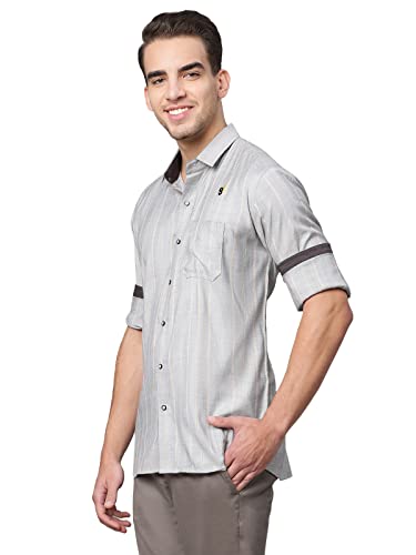 Image of Nirmla Fashion Men's Solid Regular Fit Full Sleeve Cotton Casual Shirt