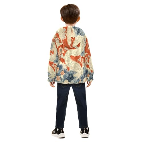 Dragon Cloud Toddler Fleece Jacket Girl Boys Hooded Fleece Jacket Coat Warm Outwear Zip-up 3-10T4