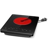 TOPWISH Electric Cooktop, 120V Electric Stove Top Single Burner Ceramic Cooktop with Touch Contro...