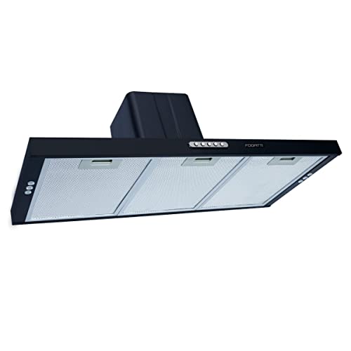 Fogatti Depurador Slim Compact 75cm Digital Preto, 550m³/h, 3 Velocidades, Aço Pintado, Alumínio Metálico Lavável, Garantia de 12 Meses