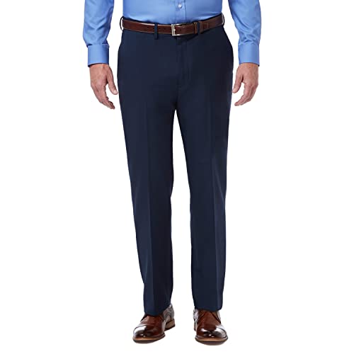 La Mejor Selección de Pantalones los 10 mejores. 48 Haggar - Pantalón de Cintura Oculta para Hombre, Ajuste clásico, con Parte Delantera Plana, para Hombre (Talla Regular y Grande y Alta), Azul, 36W x 32L