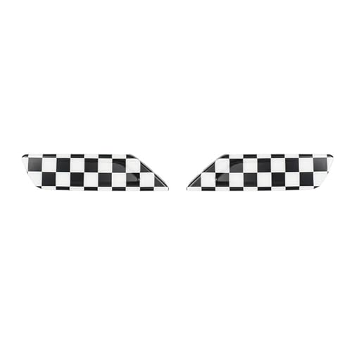 ABS サイド ステアリング ランプ 装飾 トリム シェル カバー for ミニ クーパー Mini Cooper F54 clubman クラブマン 2016~2022 (Checkered)