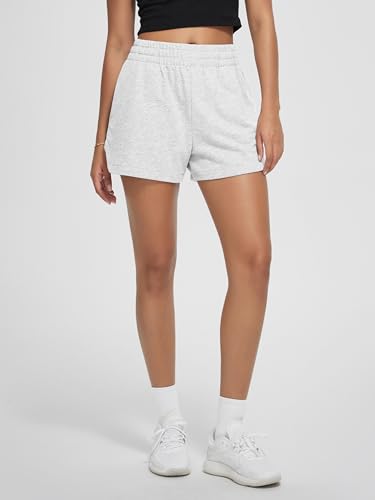 ODODOS Women's Sweat Shorts Cotton French Terry Curved Hem Workout Casual Relaxed Lounge Shorts with Pockets2