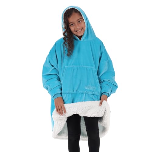 THE COMFY Original Jr | From Shark Tank | Patented | Kids Oversized Sherpa Wearable Blanket Hoodie | Gift for Boys & Girls | One Size
