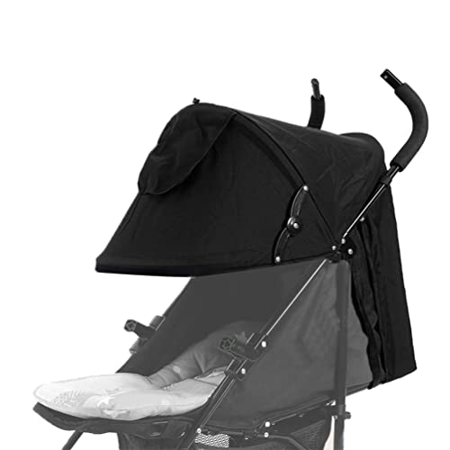 Universal Stroller Sun Shade Cover Stroller Canopy Awning for Pushchair Pram Baby Buggy Parasol Sun Umbrella with Pockets Mesh Window Adjustable Retractable