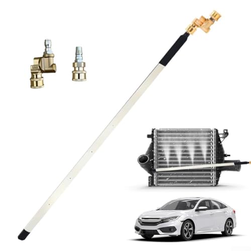 HOHOVYVY Herramienta de limpieza del radiador del coche con articulación giratoria de 180 ° de acero inoxidable limpiador de alta presión para el mantenimiento del coche (A)