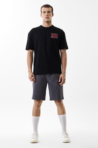 Image of SNITCH Men Casual Shorts | Regular Fit Mid Rise Solid Design | Lightweight 100% Nylon with Smooth Texture & Utility Pockets for Summer & Casual Wear