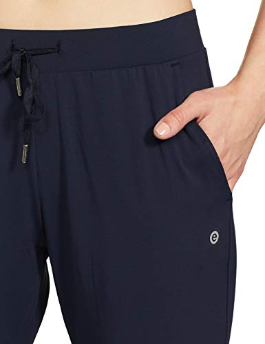 Image of Enamor Mid Rise 7 /8th Length Drawstring Closure Travel Pants for Women - Relaxed Fit, Quick Dry, Antimicrobial - E068