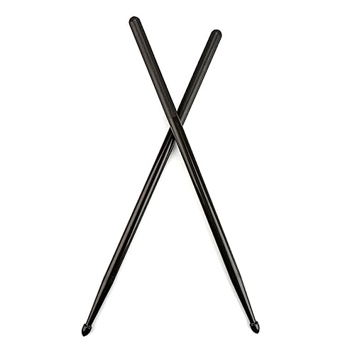 Baquetas ERINGOGO para principiantes, par de baquetas clásicas de nailon para batería, con agarre cómodo, color negro miniatura 7