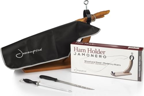 Ham Stand + Knife + Sharpening Steel + Ham Cover + Kitchen Cloth + Tongs | Jamonprive