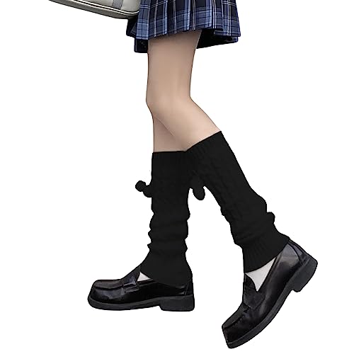 Image of DOOVID Leg Warmers for Women Kawaii Knit Long Socks Girls Harajuku Lolita Leg Warmers Goth Ankle Heap Socks