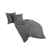 ✔Farbe: Anthrazit, 100% reine Baumwolle, aus erlesenen und bewährten Rohstoffen, Aktuell und chic in Muster und Farben, bügelfrei, bei 60°C waschbar, trocknergeeignet, mit Reißverschluss, besonders atmungsaktiv, hautfreundlich