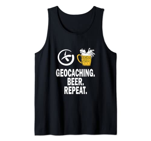 Geocaching Beer Repeat - Geocaching Tank Top