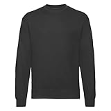 280 g/m² Fruit of the Loom Sweat-shirt Set-in pour homme, Noir (Black 101), XXXXXL