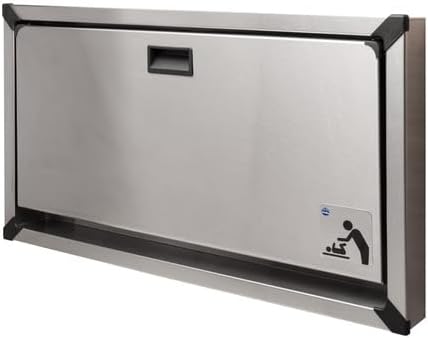 Bradley Surface-Mounted Baby Changing Station, Pneumatic Gas Shock, Built-in Liner Dispensers, Adjustable Safety Belt, Stainless Steel Exterior, Ideal for Commercial Restrooms (962-110000)