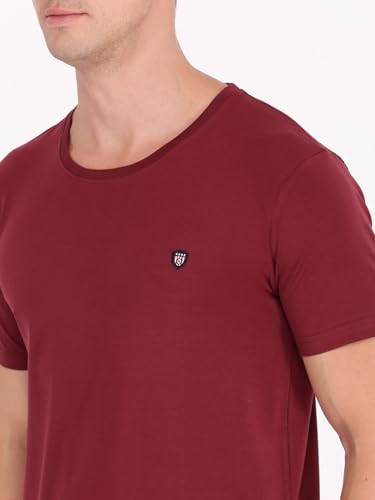 Image of Macroman M-Series Smartz Basics Half Sleeve Round Neck Stretch T-Shirt for Men, Cotton Blend (Pack of 1)