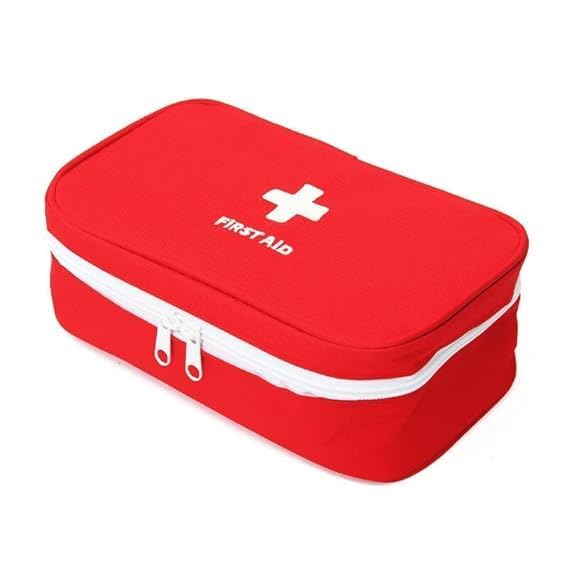 Garbify First Aid Kit Bag Mini Empty Medicine Storage Box With Handle | Portable & Spacious Emergency Organizer Mesh Pouch With Elastic Loops For Outdoor Travel,Car,Office,Camping,Home,Hiking (Red)-image-39