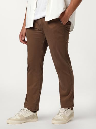 Image of Urbano Fashion Men's Straight Fit Mid Rise Cotton Casual Chinos Trousers Stretch