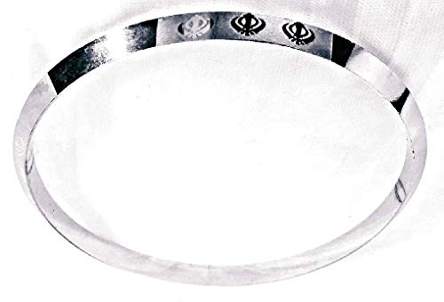 Punjabi/Sikh roestvrij staal zwaar Khanda symbool Kada/Kara voor mannen/vrouwen interne diameter 6,9 cm - 0,50 cm dik, M, roestvrij staal, Medium, Roestvrij staal