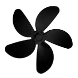 VALICLUD Lama Ventilatore di Ricambio a 5 Foglie in Lega di Alluminio Nera per Stufa Buona Conducibilità Termica e Grande Volume D'aria, per Atmosfera Estiva